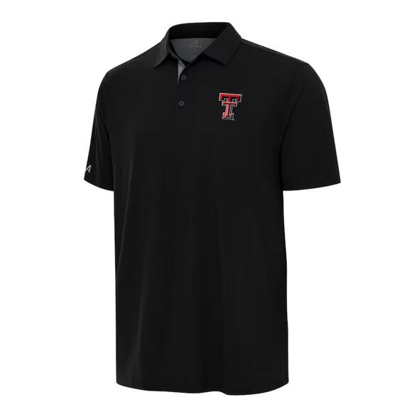 Antigua Texas Tech Red Raiders Polo, Black/Gray, Men's Size Medium, NWT - Picture 1 of 6